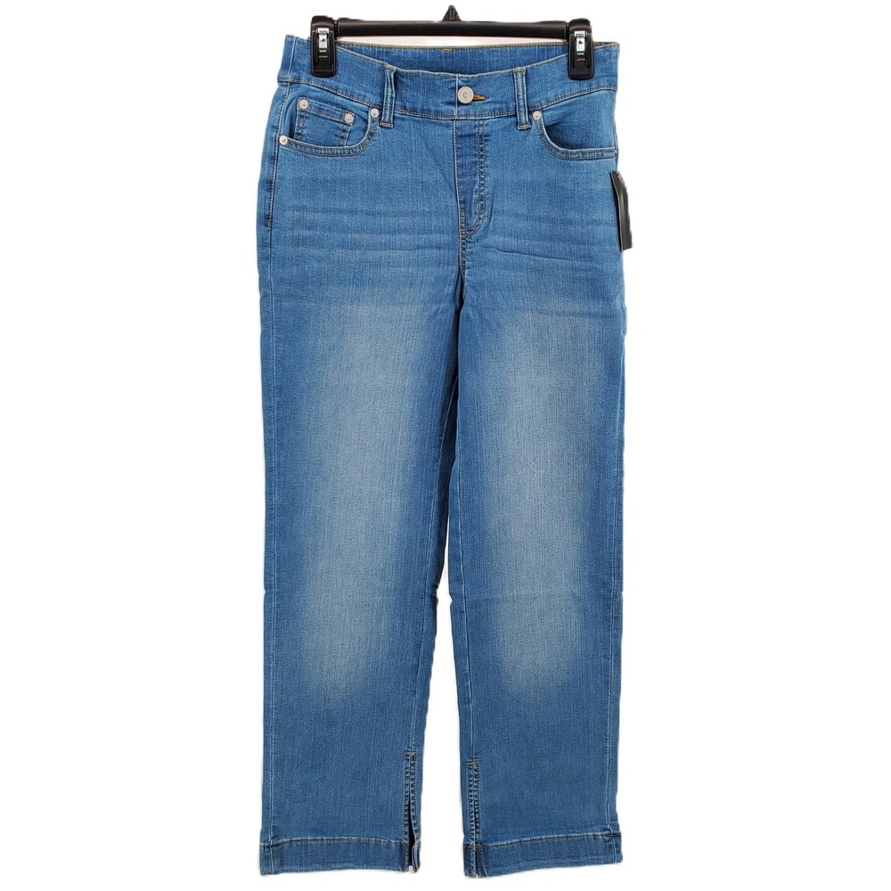D & Co Adaptive Jeans Womens Size‎ 8 Straight Leg Medium Wash Crop Denim New